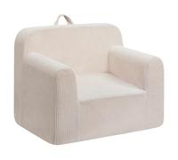 BEJOY Silla infantil de espuma ultrasuave, sofá individual de pana para niños y niñas, color beige