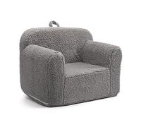 BEJOY Sillón Infantil Ultra-Suave, Sofá Infantil Individual de Espuma para Lectura, Diseño Acogedor de Sherpa para Niños y Niñas, Gris