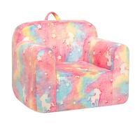 BEJOY Sofá para niños, silla rellena de espuma ultrasuave, sofá de lectura de franela para niños y niñas, hilo dental de caramelo con unicornios
