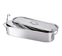 Beka Fuente Acero Inoxidable 50 cm para ascalfar Pescado con Tapa y Rejilla