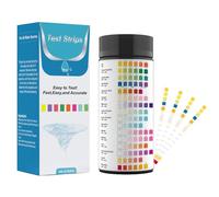 Bekasa 100 Tiras de Prueba para Piscina y Spa, 16 en 1 Tiras para Bañera de Hidromasaje Kit de Prueba de Agua para pH, Alcalinidad, Dureza, Cloro, Bromo para Grifo, Acuario, Piscina,Spa y Pozo