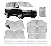 Bekasa Oscurante Termico Interno per VW T5 T6 SWB, 8 Pezzi Cubierta Parabrisas, Protección UV Oclusión Juego de Ventana de Persiana Térmica Interior con Bolsa Almacenamiento