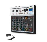 BEKBOES Mezclador de audio profesional, 4 canales, entrada Phantom Power estéreo digital USB Bluetooth MP3 entrada de computadora, DSP de 16 efectos integrados, para grabación, transmisión en vivo