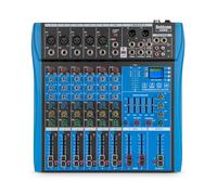 BEKBOES Mezclador de audio profesional, 6 canales, entrada Phantom Power estéreo digital USB Bluetooth MP3 entrada de computadora, DSP de 16 efectos integrados, para grabación, transmisión en vivo