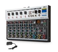 BEKBOES Mezclador de audio profesional, 7 canales, entrada Phantom Power estéreo digital USB Bluetooth MP3 entrada de computadora, DSP de 16 efectos integrados, para grabación, transmisión en vivo