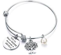 BEKECH Abuela Abuela Abuelita Regalo Solo La Mejor Madre Asciende A Abuela Brazalete Pulsera Día de la Madre Joyería para Abuelita para ser abuela latina, Acero inoxidable, /na