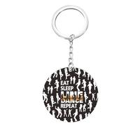 BEKECH Line Dancer Gifts Line Dancing Gifts Eat Sleep Line Dance Repeat Llavero para música country Line Dancing Group Gift, Bailarín, talla única