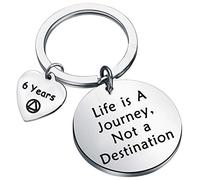 BEKECH Sober Gift Sobriety Anniversary Life is Not A Destination 6 Meses 1 Año 2 Años 3 Años AA Anual, S, Acero inoxidable, /na