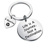 BEKECH Sober Gift Sobriety Anniversary Life is Not A Destination 6 Meses 1 Año 2 Años 3 Años AA Anual, 6 Meses, S