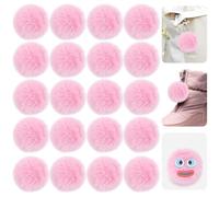 Bekecidi 20 Pompones de Piel Sintética, Pompones Esponjosos con Lazo Elástico Pompones de Piel de Conejo Sintética de Suave para Sombreros Bufandas Guantes Llaveros de Punto de Bebé Bolsas (Rosa, 5cm)