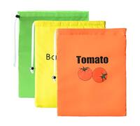 Bekecidi 3 bolsas de plátano amarillas y bolsas de lechuga verde, bolsas de almacenamiento de verduras, bolsas reutilizables de plátano para mantener frescas, bolsa de almacenamiento con cordón que