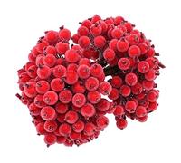 Bekecidi Navidad Espuma Frost Fruit Berry Flower, 1,5 cm de diámetro Artificial Frosted Berries Garland Material Accesorios, Christmas Tree Ornament Home Christmas Party Festival Decor Supplies (Red)