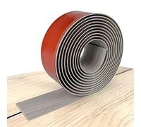Bekeify Autoadhesivo Cinturón de Transición del Suelo Tiras de Cubierta del Suelo Barra de Umbral Laminada PVC Tiras de Borde de Alfombra Grano de Madera Gris 5 x 300 cm