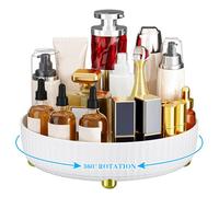 Bekeify Organizador de Maquillaje Giratorio 360 Organizador de Cosméticos Perfumes y Cremas Almacenaje Maquillaje Caja para Baño Tocador Dormitorio Cocina Perfumes Skincare Organizer, Blanco