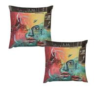 BEKGZYXWM Plush Pillow Case Cojines Salon Modernos Creative Graffiti on The Wall - Fundas Cojines 22 "x22 , Cojines Marineros , Almofadas para Sofá - Peluche Suave, Cierre Invisible
