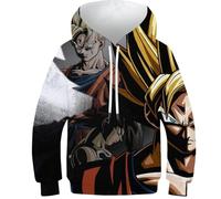 BEKGZYXWM Sudadera Exclusiva Anime & Gaming 3DGoku, Vegeta Impresa - Diseños Únicos De JoJo's, Minions & Dragon Ball, Ajuste Cómodo, Estilo Unisex para Todas Las Ocasiones10-12Y