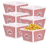 Bekith 4 Pack Recipiente Plástico Palomitas Raya Palomitas Caja, 23 x 23 x 15cm