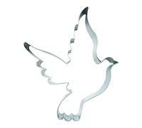 BekkiB 1123 - Paloma - Cortador de galletas de acero inoxidable apto para lavavajillas - Cortador de galletas de paloma de paz para bodas, comuniones, etc.