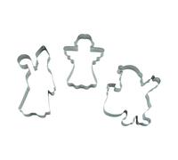 BekkiB - Juego de 3 cortadores de galletas "San Nicolás, Papá Noel y ángel" - Moldes para galletas de acero inoxidable - Cortador de galletas para hornear, manualidades y decoración - 998976