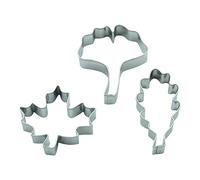 BekkiB - Juego de 3 moldes para galletas "hojas", roble, arce, gingko, cortadores de acero inoxidable, apto para lavavajillas - 7329
