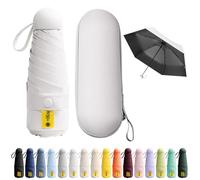 BEKKLPOU Mini Paraguas De Bolsillo, Paraguas Plegable Antiviento, Paraguas Para El Sol, Mini Paraguas, Desplazamientos Diarios, Unisex (Blanco Roto)