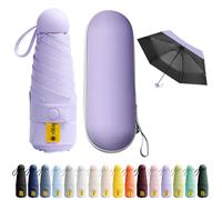 BEKKLPOU Mini Paraguas De Bolsillo, Paraguas Plegable Antiviento, Paraguas Para El Sol, Mini Paraguas, Desplazamientos Diarios, Unisex (Morado Taro)