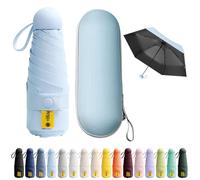 BEKKLPOU Mini Paraguas De Bolsillo, Paraguas Plegable Antiviento, Paraguas Para El Sol, Mini Paraguas, Desplazamientos Diarios, Unisex (Azul Cielo)