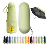 BEKKLPOU Mini Paraguas De Bolsillo, Paraguas Plegable Antiviento, Paraguas Para El Sol, Mini Paraguas, Desplazamientos Diarios, Unisex (Verde Matcha)