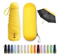 BEKKLPOU Mini Paraguas De Bolsillo, Paraguas Plegable Antiviento, Paraguas Para El Sol, Mini Paraguas, Desplazamientos Diarios, Unisex (Amarillo Limón)