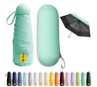 BEKKLPOU Mini Paraguas De Bolsillo, Paraguas Plegable Antiviento, Paraguas Para El Sol, Mini Paraguas, Desplazamientos Diarios, Unisex (Verde Fruta)