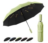 BEKKLPOU Paraguas Plegable Automático, Paraguas Plegable Antiviento, Paraguas Para El Sol, Abrir y Cerrar Automático, Protezione Anti-Uv Per Uomo e Donna (Verde matcha)