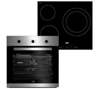 Beko BBSE12120XD Pack Horno Convencional 72L A Inox + Placa Vitrocerámica 3 Zonas Negra