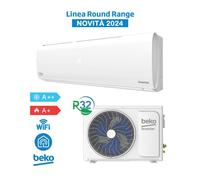 Beko BEHPC120 + BEHPC121 Aire acondicionado 12000btu Novedad 2024, Serie Round Range, WiFi, Inverter R32, Blanco.