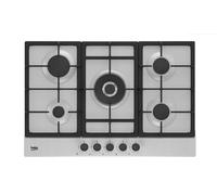 Beko HIAW75225SXE Quemador Encimera A Gas 75CM 5 Fuegos Rejillas Fundido Inox