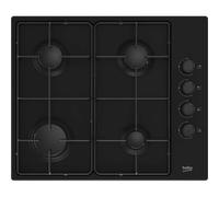 Beko Higg64123sb Placa De Gas Empotrable 60 Cm, 4 Fuegos, Encendido Integrado, Mandos Laterales Y Seguridad Termopar, Color Negro