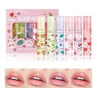 Bekoeen Lip Gloss Clear Jelly Lipstick Set 6pcs Roll on Lip Gloss Long Dure Balm Lip Balm Lip Glow Oil Nutritious Balm Lip Makeup for Mujeres Nias