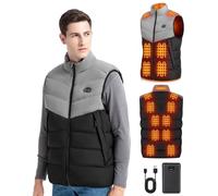 BEKOMIYA Chaleco térmico para hombre con batería externa de 16000 mAh y 7.4 V, chaqueta térmica ligera, chaqueta eléctrica USB con 3 niveles de temperatura, chaleco térmico de invierno para