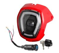 Bekuyu Carenado Luz Delantera Motocicleta Conjunto Faro Delantero De 12V Para NAVI 2017 2018 2019 2020 2021 Faro De Motocicleta(Red)