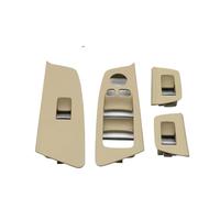 Bekuyu Tirador Puerta Interior Coche Embellecedor Cubierta Panel Interruptores Elevación Puerta Coche RHD Para Serie 5 G30 G31 F90 525i 530i 540i 2017 2018 2019 2020(Beige 4-piece)