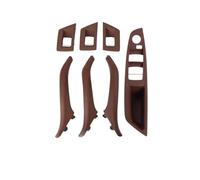 Bekuyu Tirador Puerta Interior Coche Juego 7 Manijas Puerta Interiores Cuero Izquierda Y Derecha Para Serie 5 F10 F11 51417225866(RHD Red)