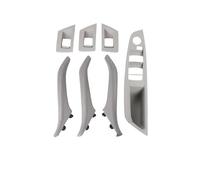Bekuyu Tirador Puerta Interior Coche Juego 7 Manijas Puerta Interiores Cuero Izquierda Y Derecha Para Serie 5 F10 F11 51417225866(RHD Grey)