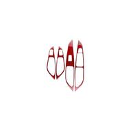 Bekuyu Tirador Puerta Interior Coche Para Seat Para Leon 2013-2020 LHD/RHD Panel Regulador De Ventanilla De Coche Pegatina Embellecedora Interior(LHD Red Carbon)