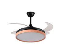 Bel Air Cosmos Ventilador de Techo con Luz y Mando a Distancia 72W 108cm Aspas Retráctiles Negro/Haya