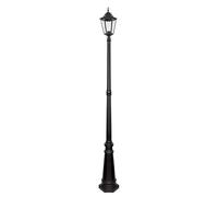 BEL AIR HOME Farola Exterior LISA negra, aluminio resistente, portalámparas E-27 para bombillas LED, altura 216 cm, uso en jardín, terraza o patio, manual incluido