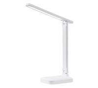 BEL AIR HOME Flexo LED 5W MOBIL blanco, lámpara escritorio táctil con protección ocular, base de carga inalámbrica, 3 temperaturas de luz, USB, diseño moderno