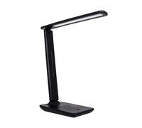 BEL AIR HOME - Flexo LED 5W Táctil con Protección Ocular MOBIL y Base de Carga Inalámbrica para Smartphone - 3 Temperaturas de Luz - Diseño Moderno - Ideal para Escritorio y Estudio (NEGRO)