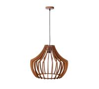 BEL AIR HOME Lámpara colgante BALI 35 CM, madera natural, altura regulable, 1xE27, diseño bohemio, para comedor, salón o dormitorio, bombilla no incluida