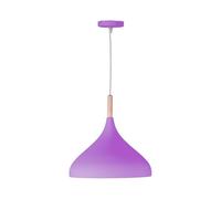 BEL AIR HOME - Lámpara Colgante Baviera - 1xE-27 (BOMBILLA NO INCLUIDA) - Diámetro 30 cm - Metal y Madera - Altura Ajustable (MORADO)