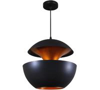 BEL AIR HOME - Lámpara Colgante Bonn Estilo Vintage - Ajustable, Ligera, Iluminación Acogedora - Negro y Oro, 35 CM, Metal