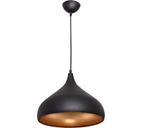BEL AIR HOME - Lámpara Colgante Bonn Estilo Vintage en Negro y Oro, Diámetro 32 Cm